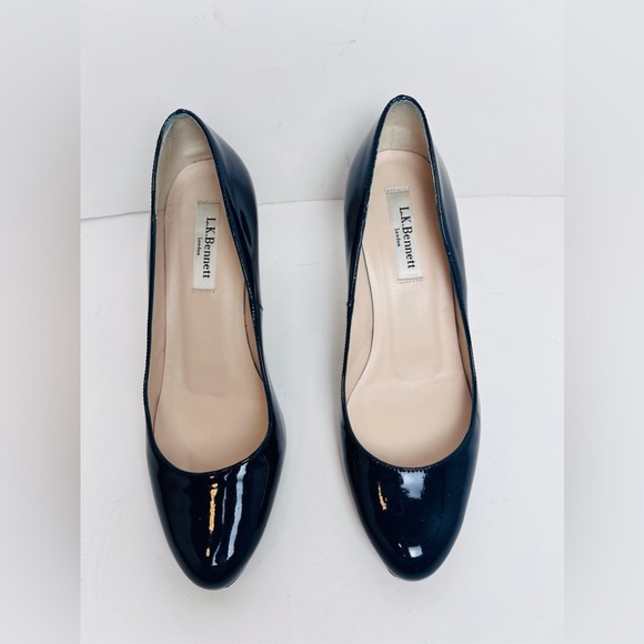 Vintage blue  Glossy L.K. Bennet Heels Size 37 - Picture 1 of 13